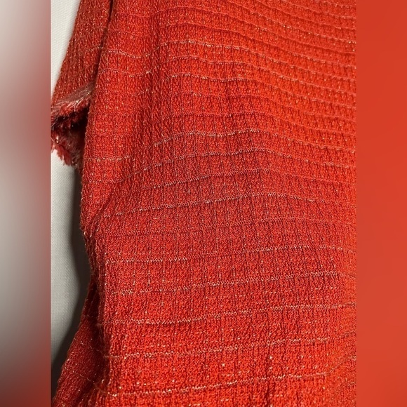 Zara Orange Metallic Oversized Knit Shirt Small - Picture 9 of 11